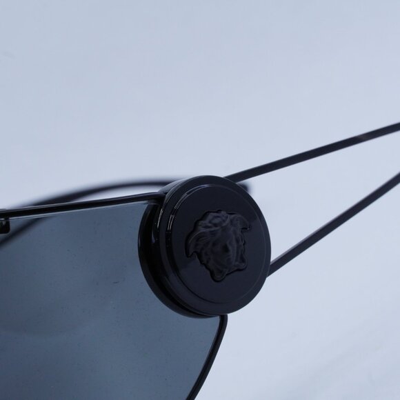 Versace VE2268 143387 Sunglasses Matte Black Shield Frame, Dark Grey Lenses - Picture 5 of 12